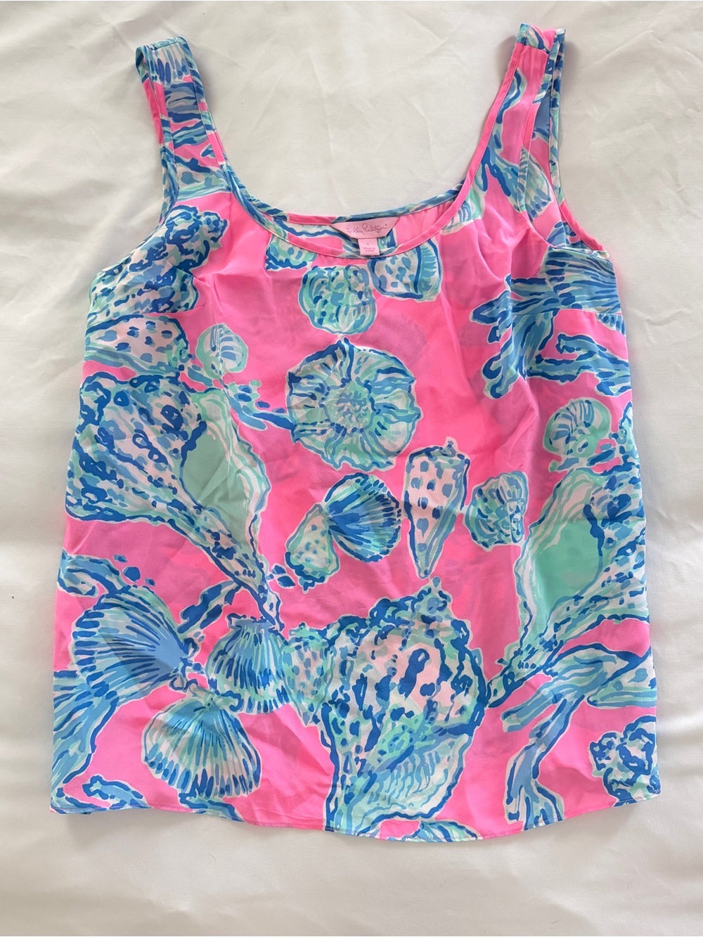 Lilly Pulitzer Seashells by the Seashore shell print tank top size small